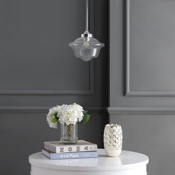 Kurtz School House Adjustable Drop Metal/Glass LED Pendant